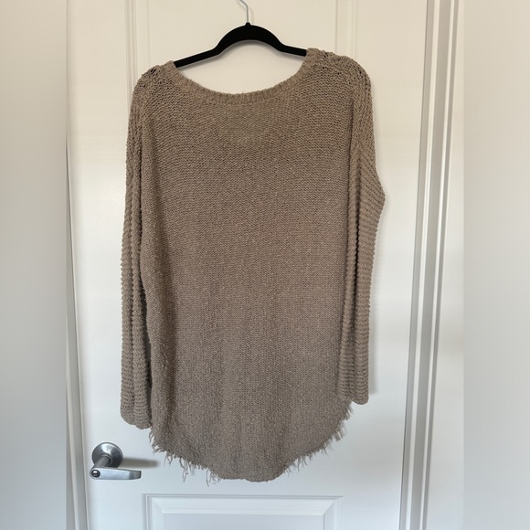 Free People cross my heart distressed knit sweater tan - Picture 4 of 5